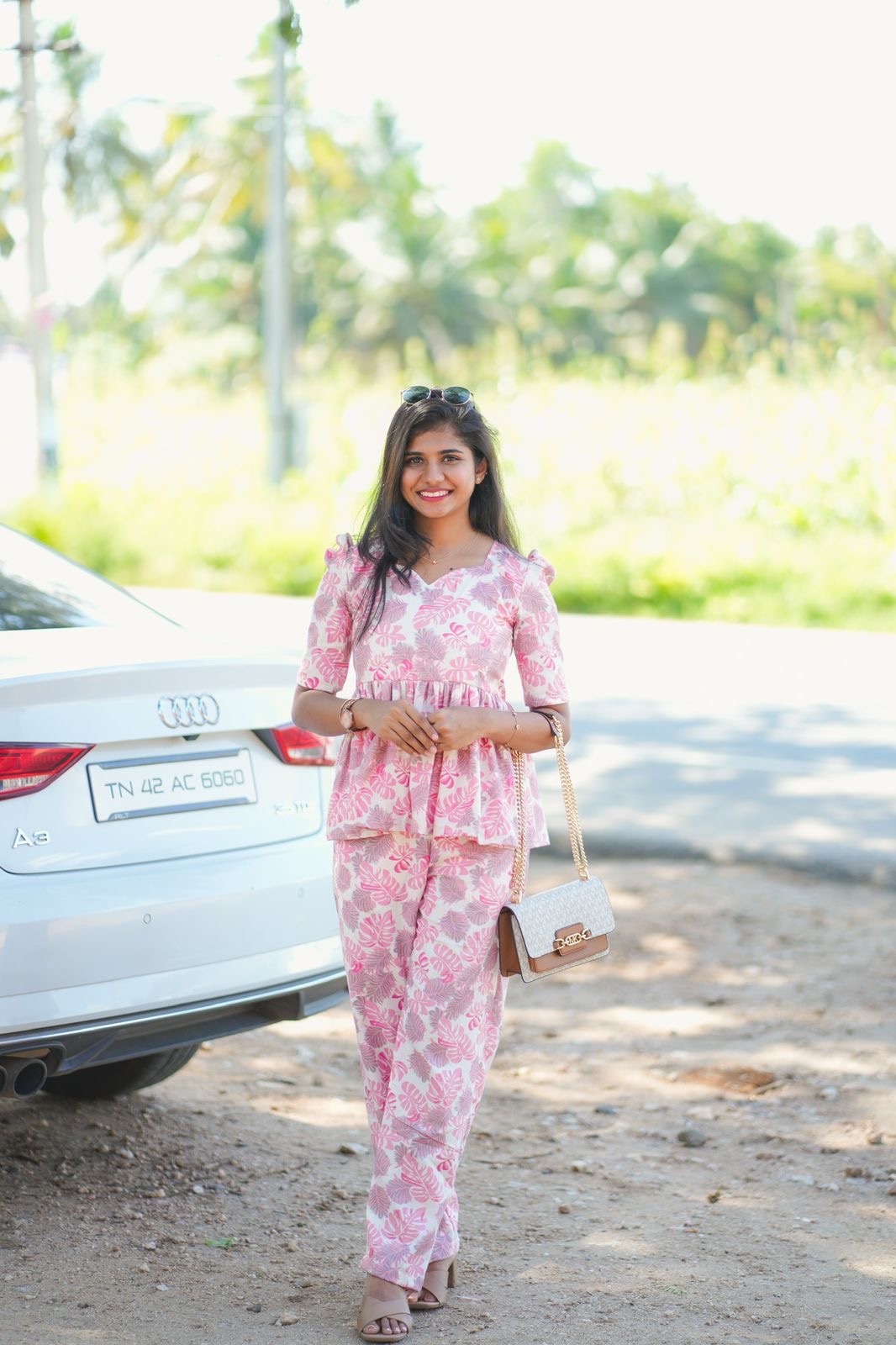 Pink tropical cotton co ord