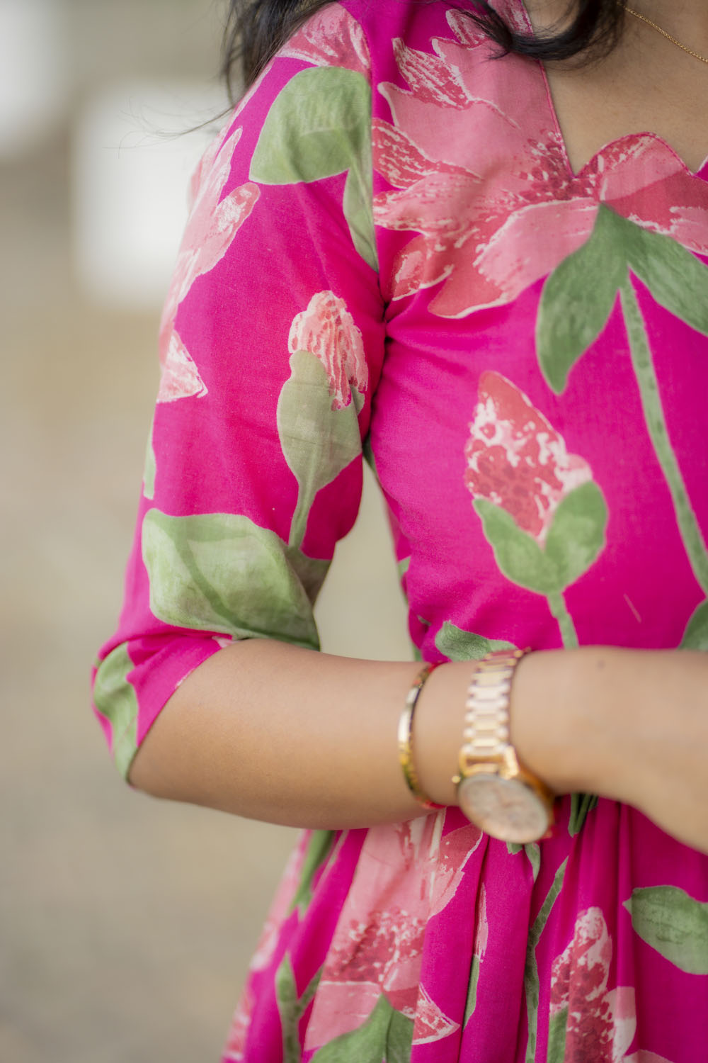 Pink lotus cotton maxi