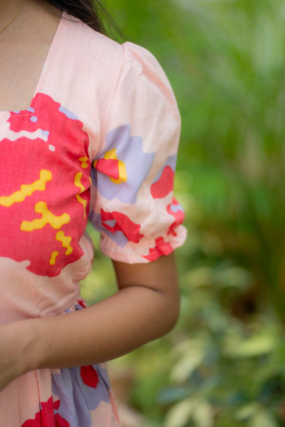 Peach fantasy rayon cotton maxi