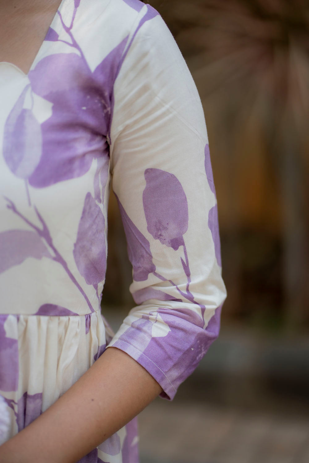 Maple leaf rayon cotton maxi