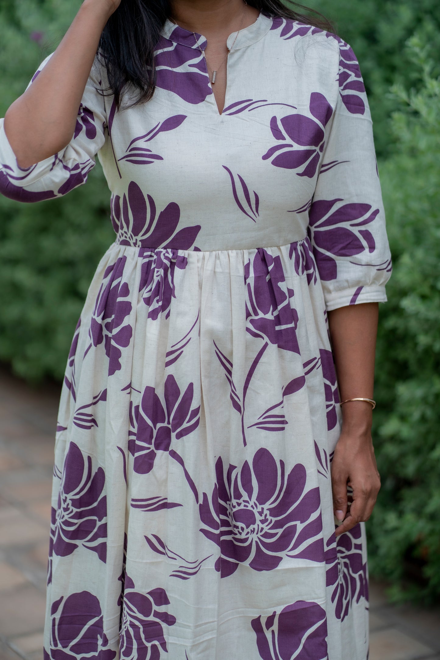 Purple lotus cotton maxi