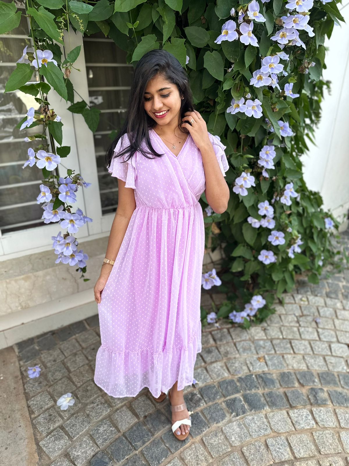 Lilac georgette maxi
