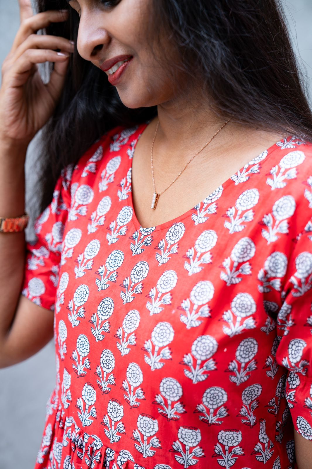 Chilly red cotton maxi