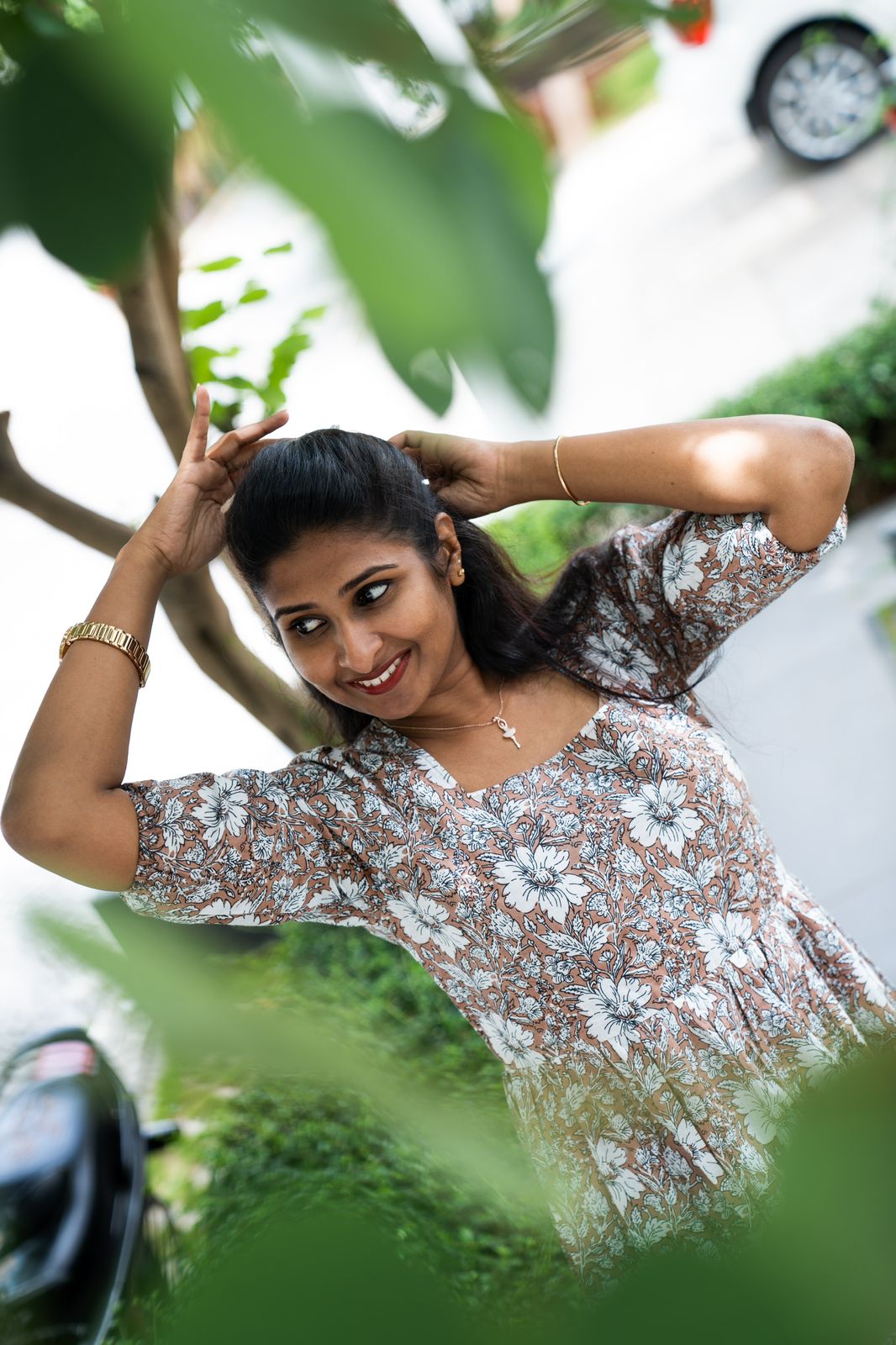 Dusky copper cotton feeding maxi