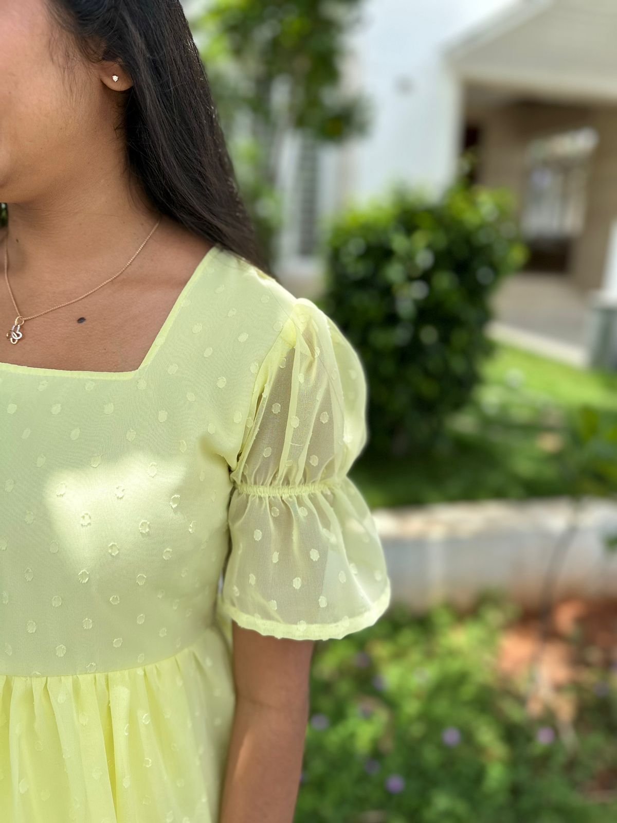 Lemon yellow georgette maxi