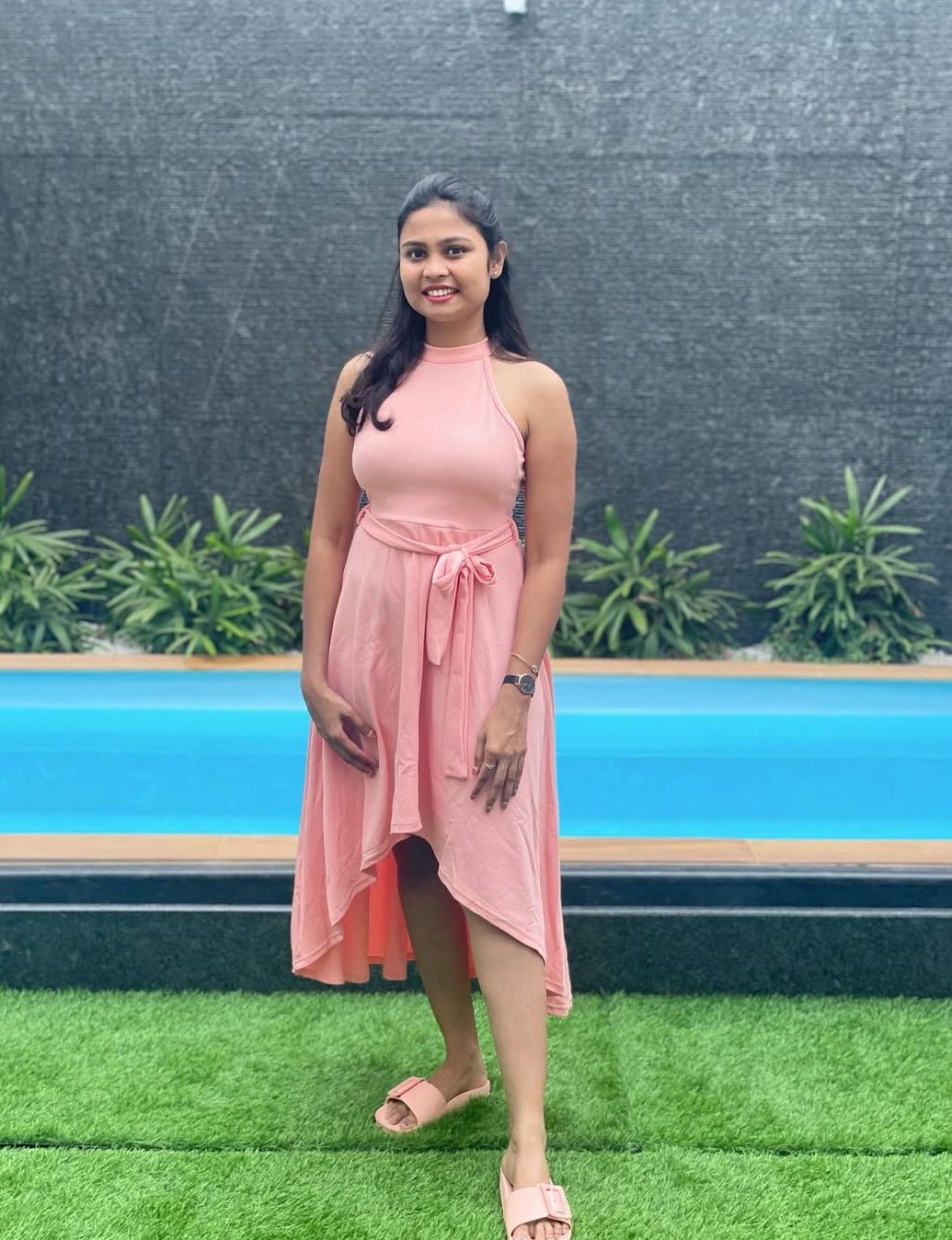 Turtle neck peach western wear