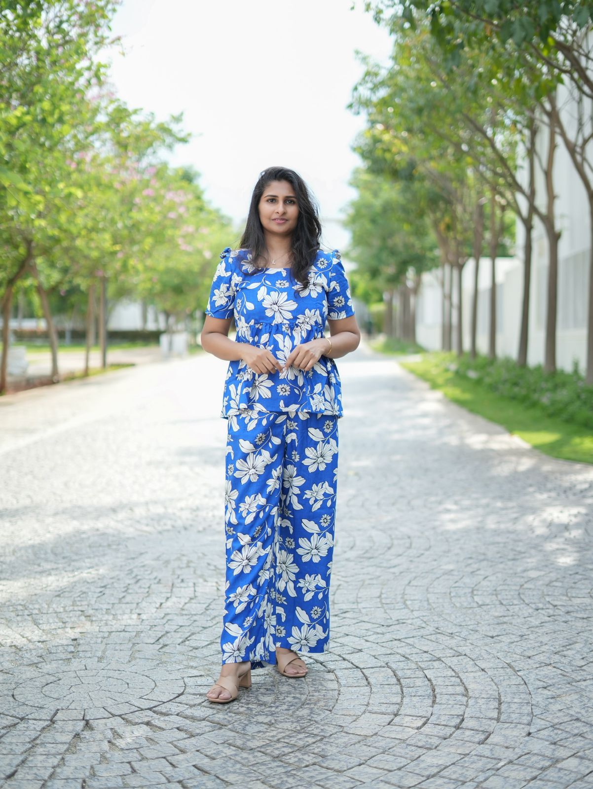 Royal blue cotton co ord