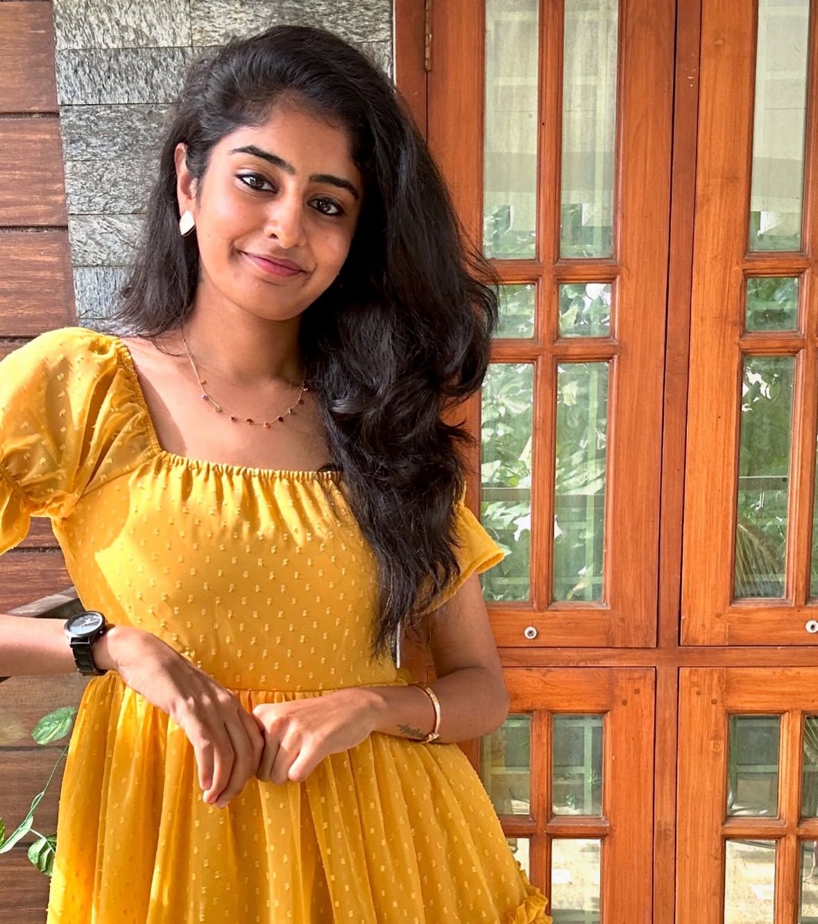 Mustard georgette maxi