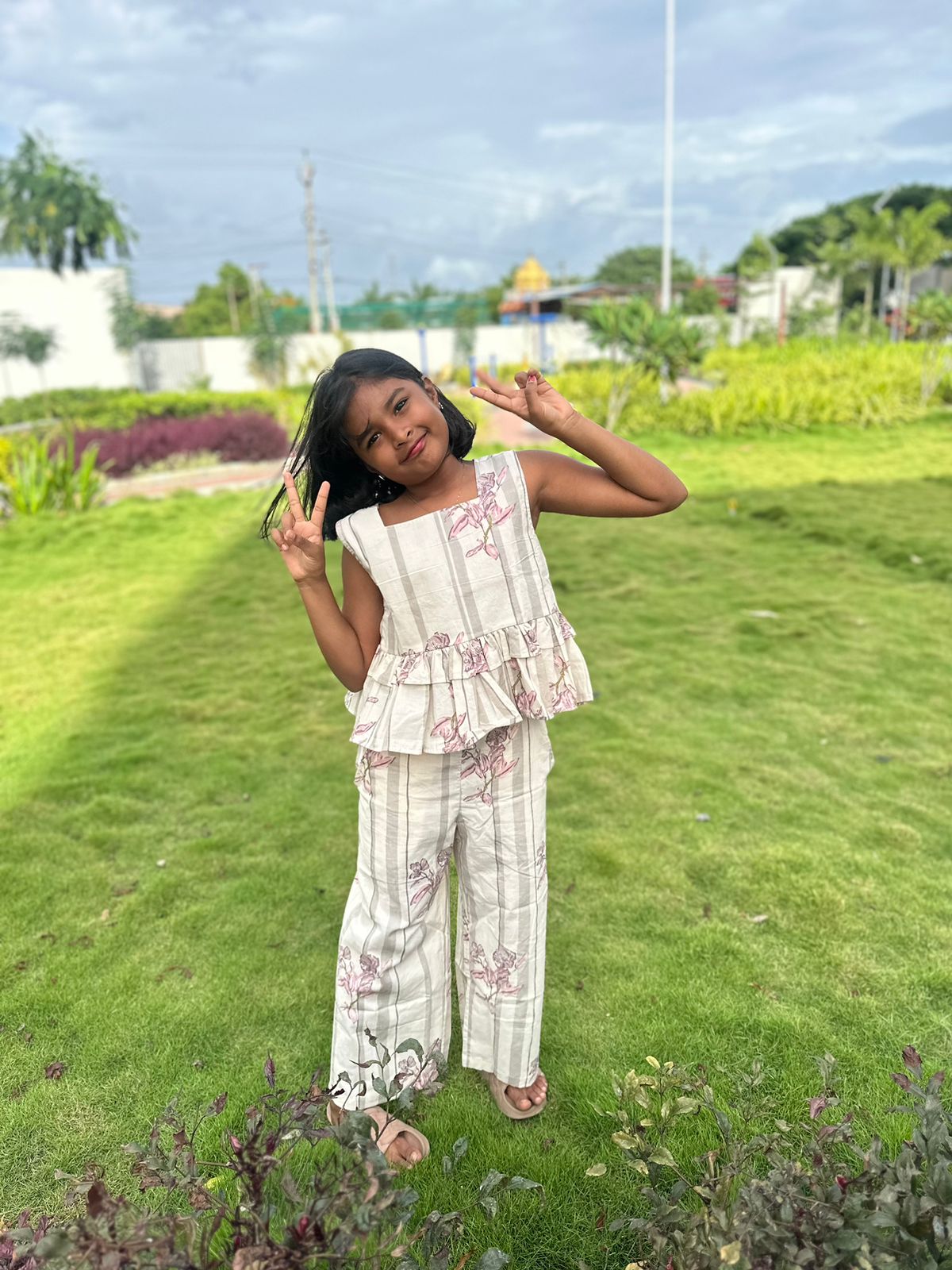 Strip pink cotton kids