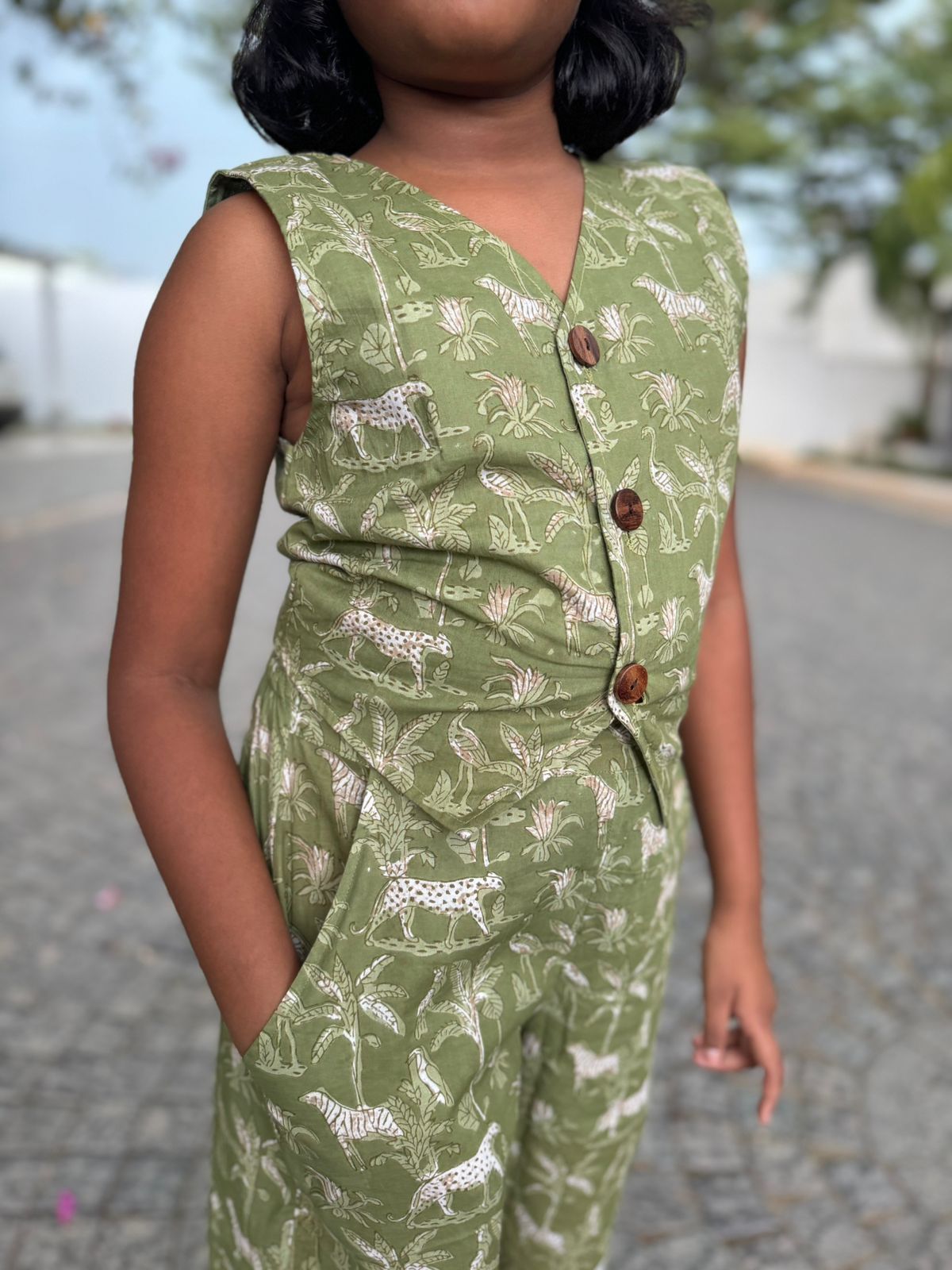 Tiger green cotton kids