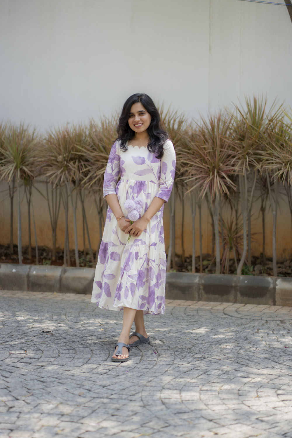 Maple leaf rayon cotton maxi