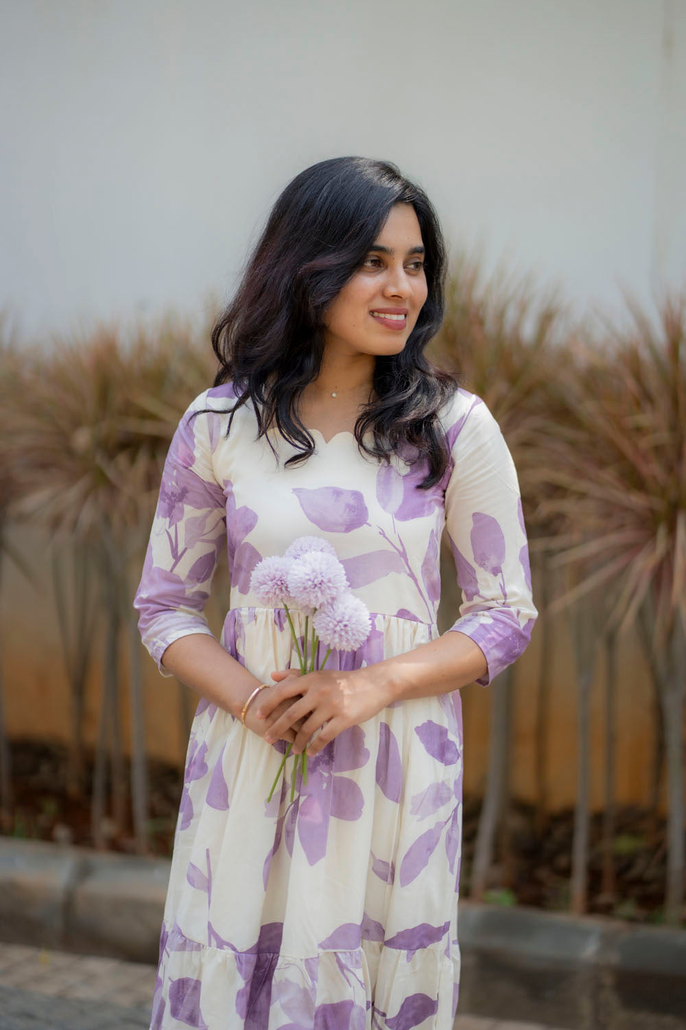 Maple leaf rayon cotton maxi