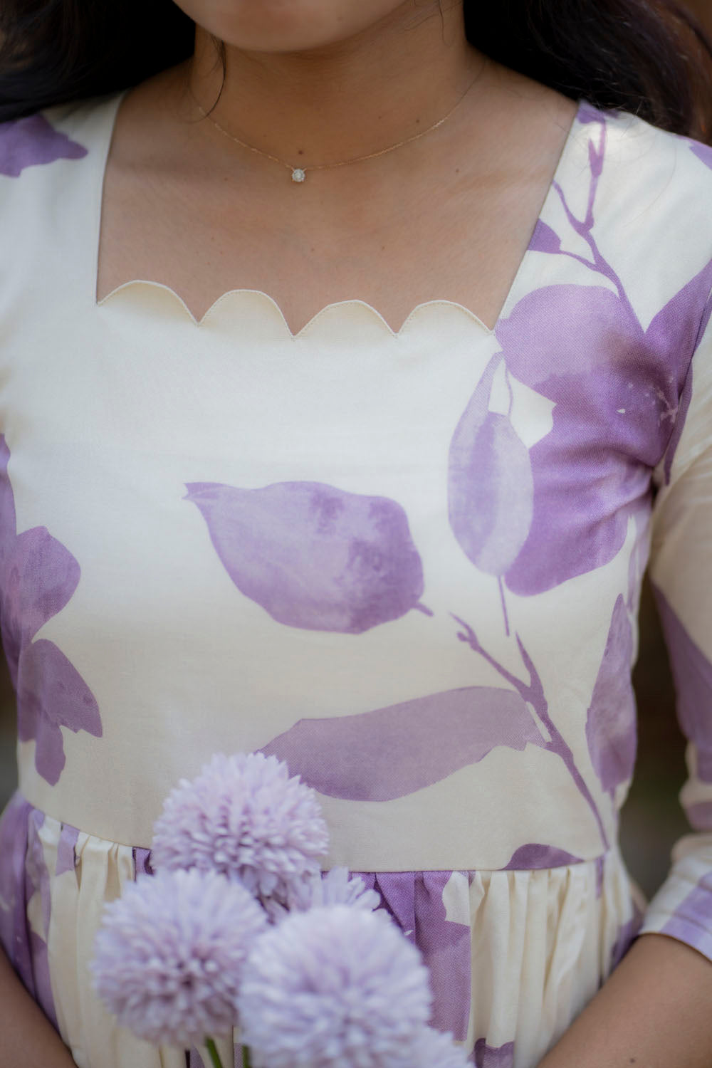 Maple leaf rayon cotton maxi