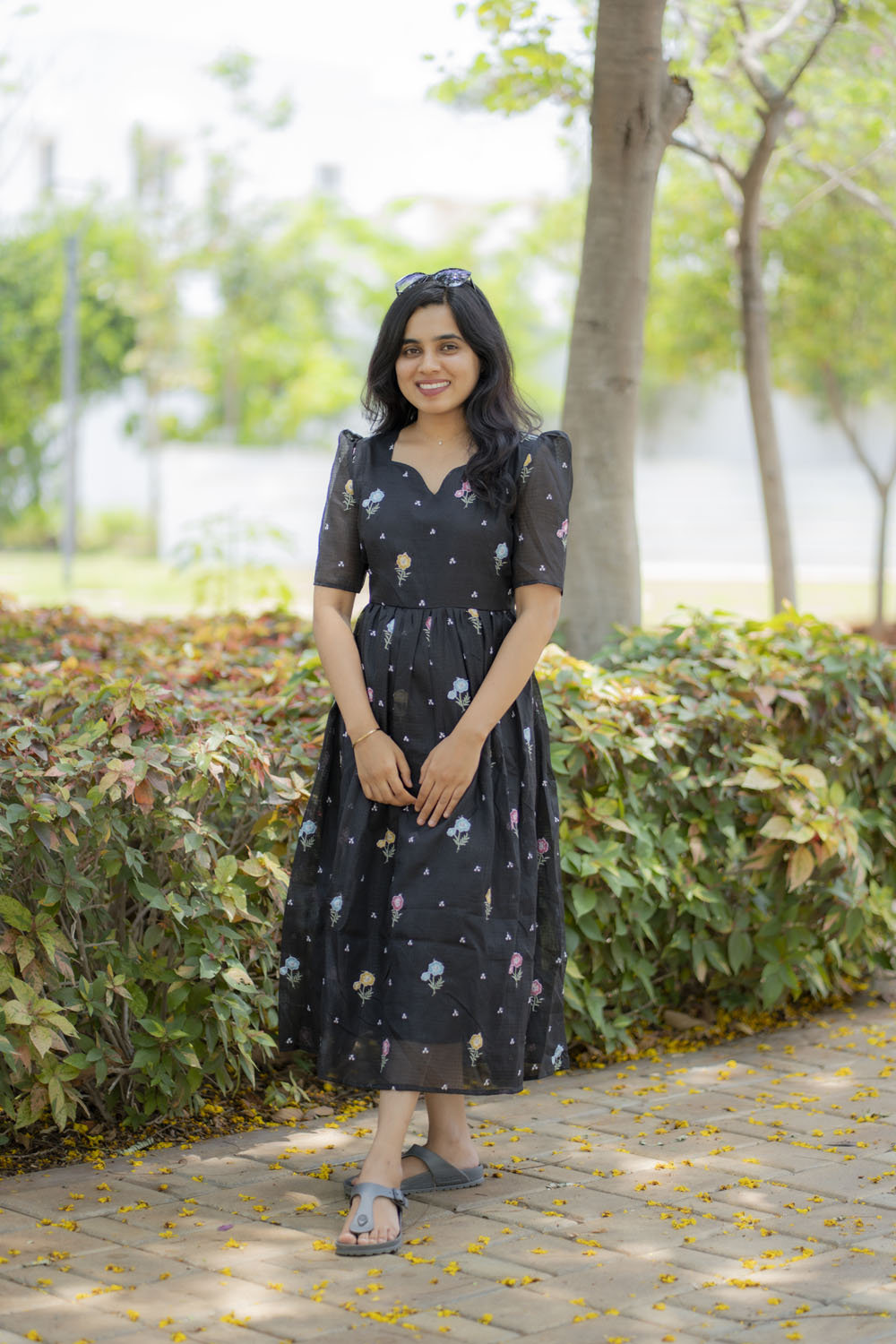 Kota black cotton maxi