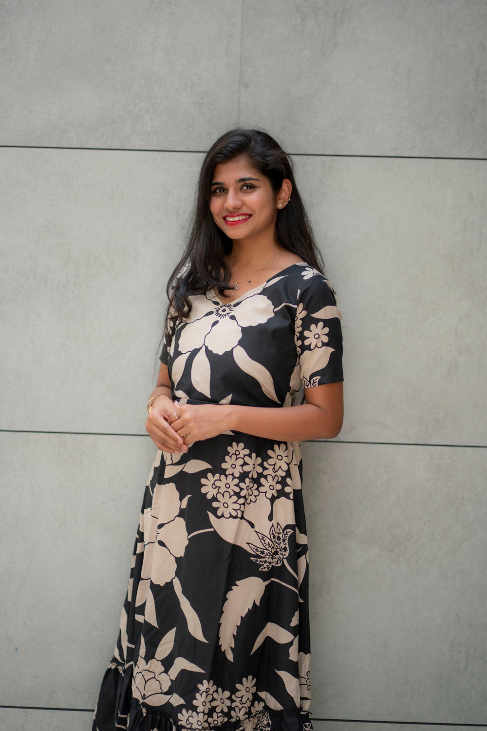 Viola black cotton maxi
