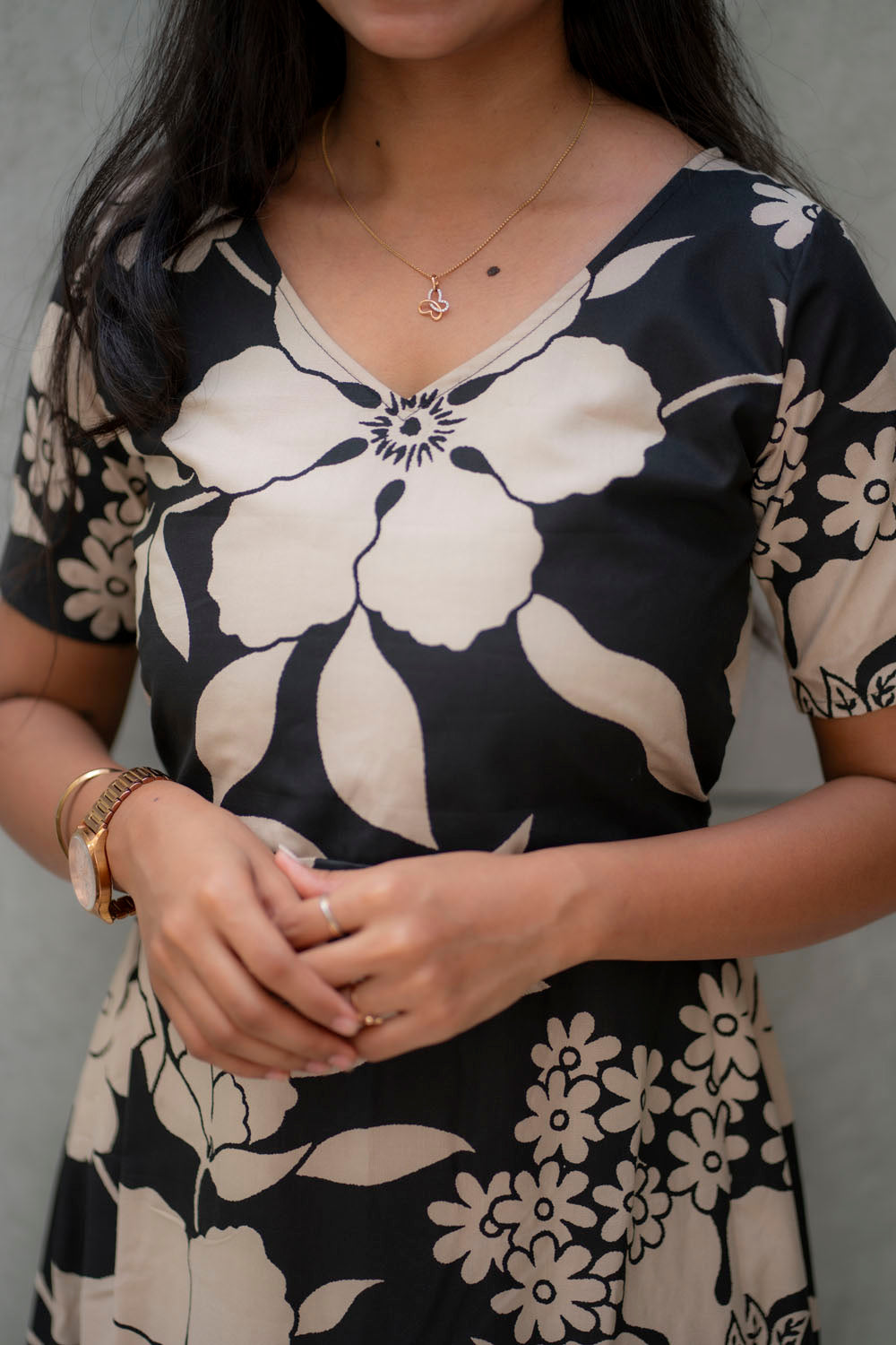Viola black cotton maxi