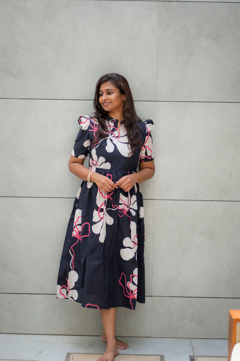 Mulberry black cotton maxi