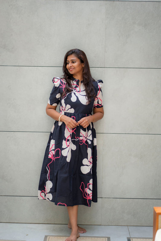 Mulberry black cotton maxi