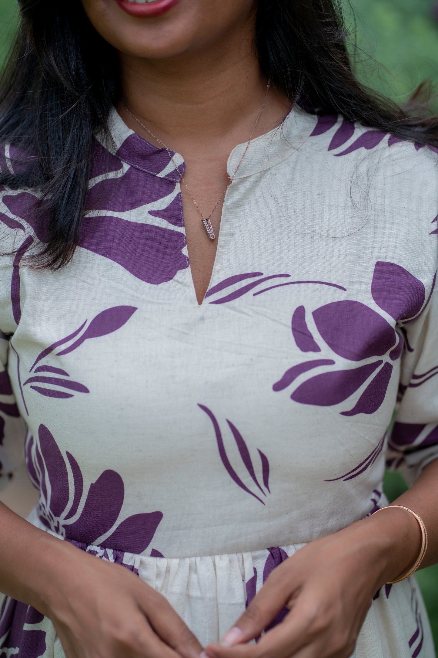 Purple lotus cotton maxi