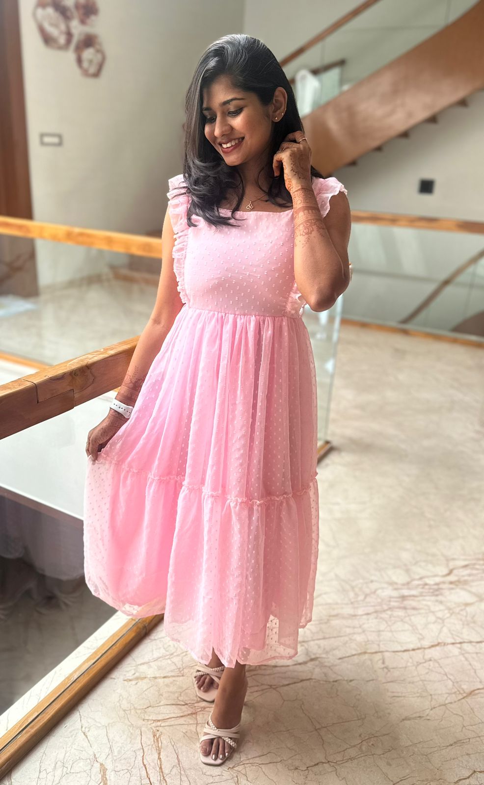 Candy pink georgette maxi