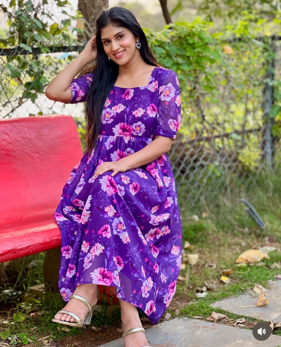 Violet georgette maxi