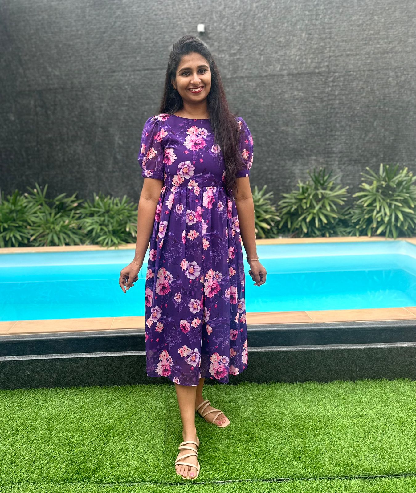 Violet georgette maxi