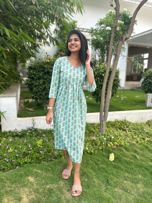 Aqua cotton maxi