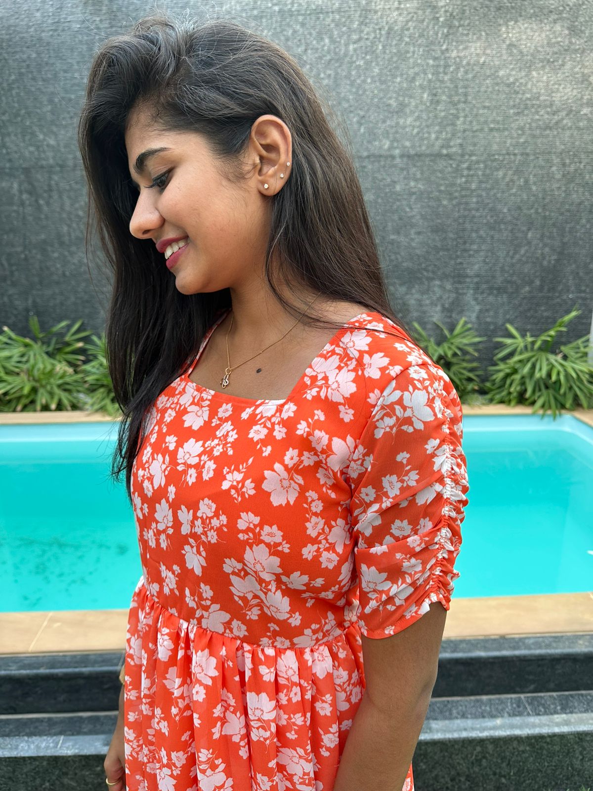 Orange georgette maxi