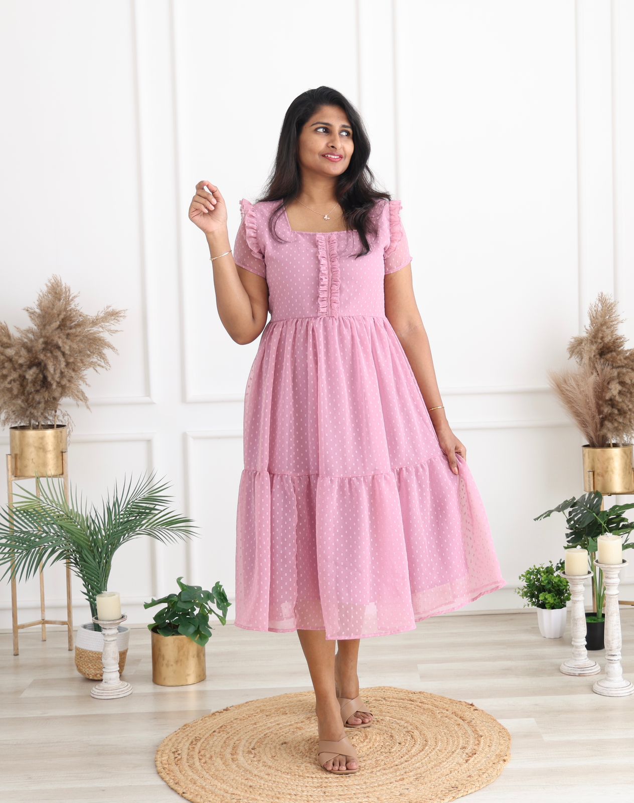 Plain onion georgette maxi