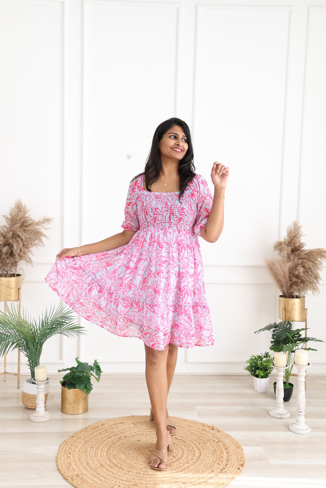 Pink abstract beach western wear