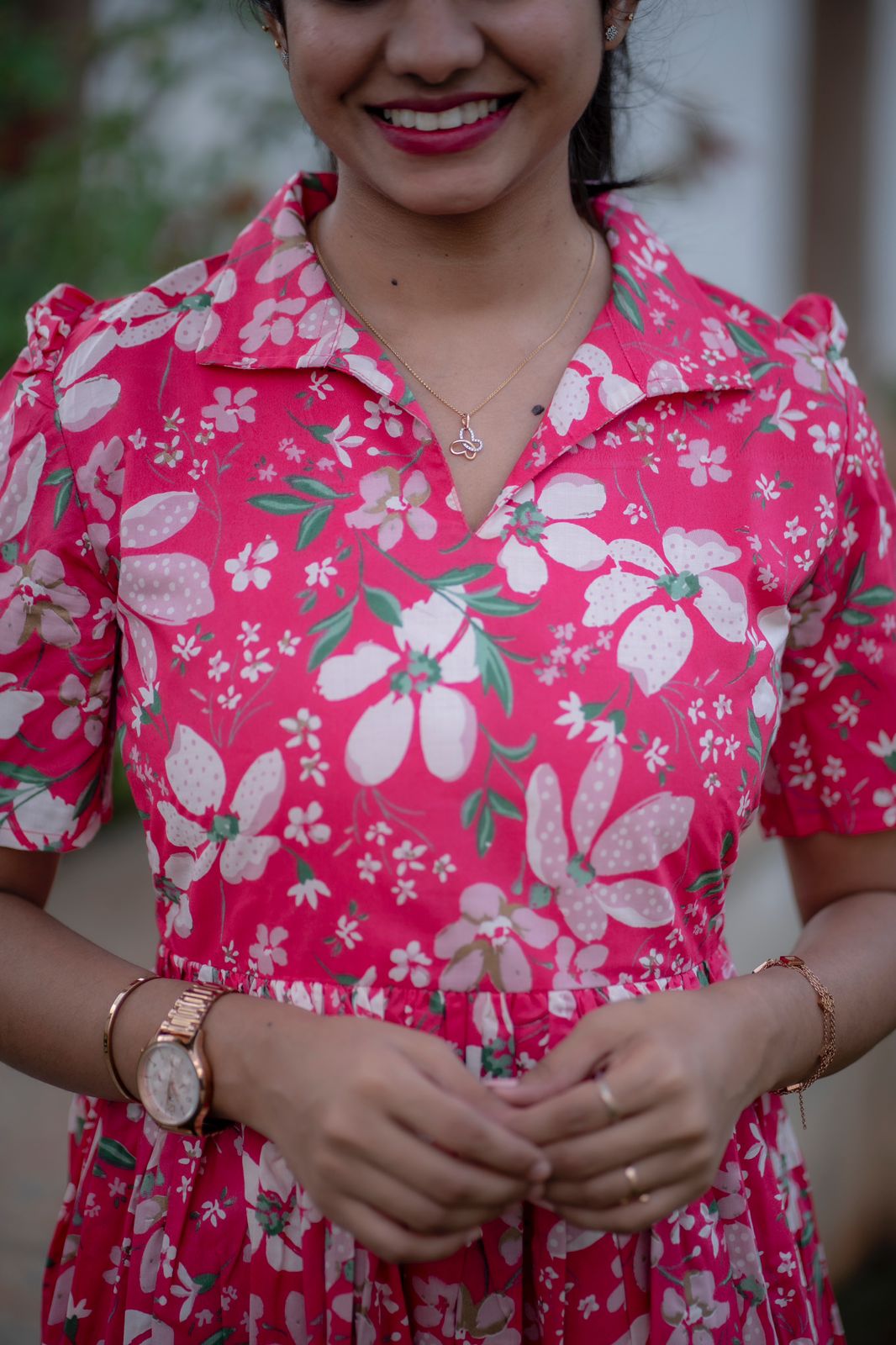 Poppy pink cotton maxi