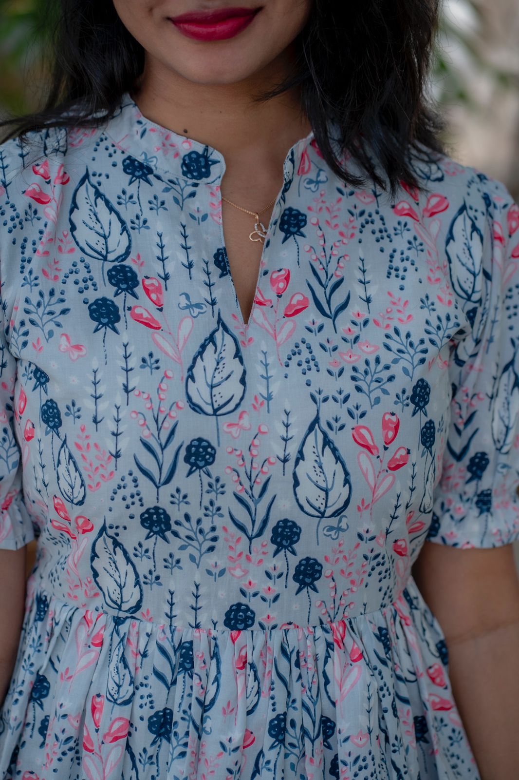 English grey cotton maxi