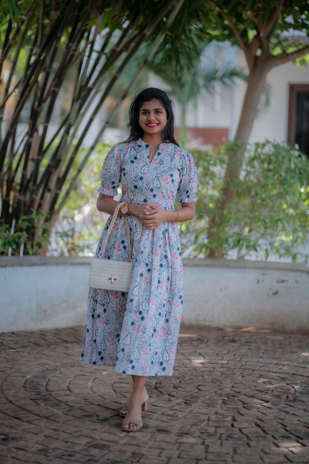 English grey cotton maxi