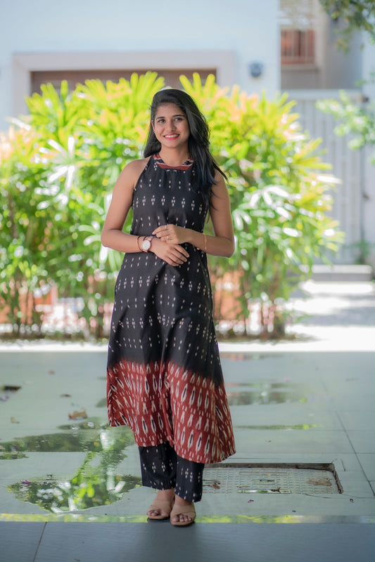 Ikkat black  co ord