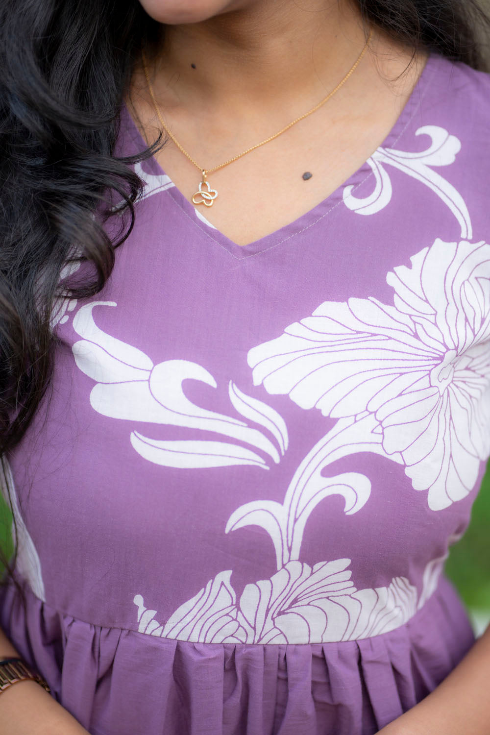 Tulip mauve cotton maxi