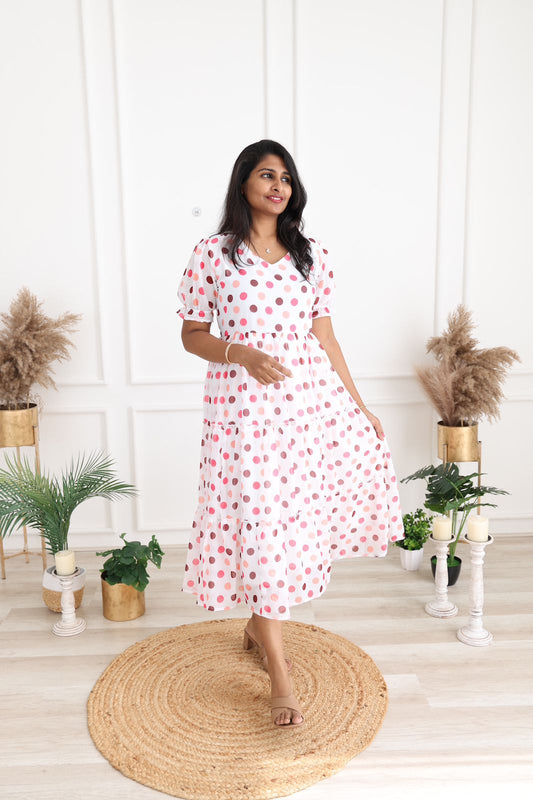 Polka dots georgette maxi