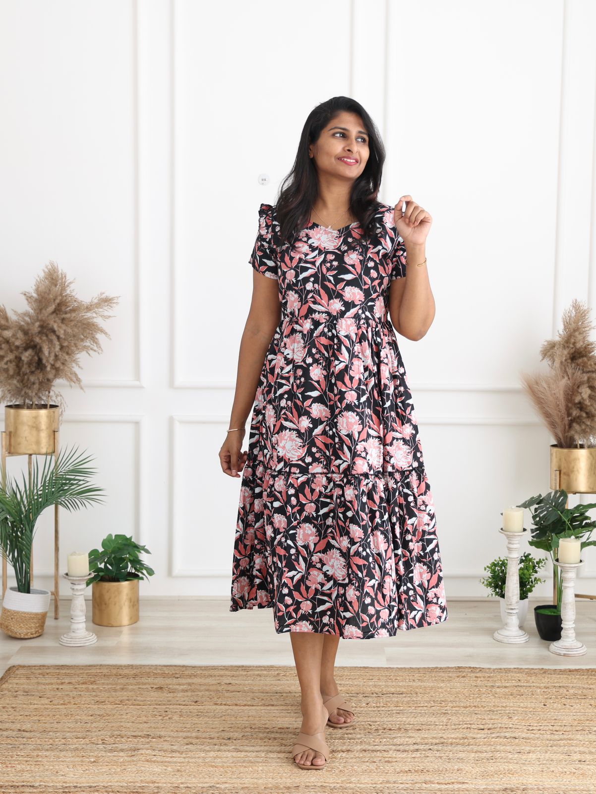 Thunder black cotton maxi