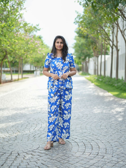 Royal blue cotton co ord