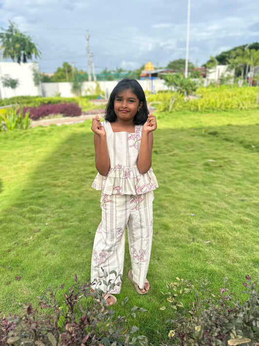 Strip pink cotton kids