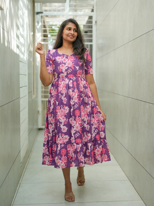 Charming violet cotton maxi