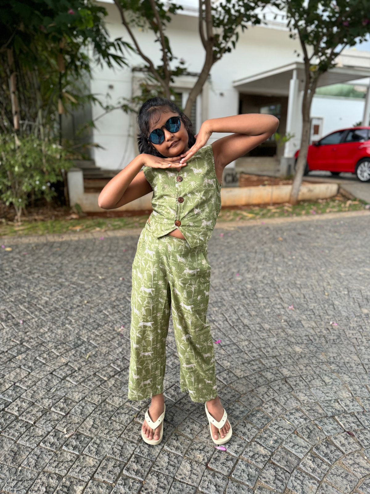 Tiger green cotton kids