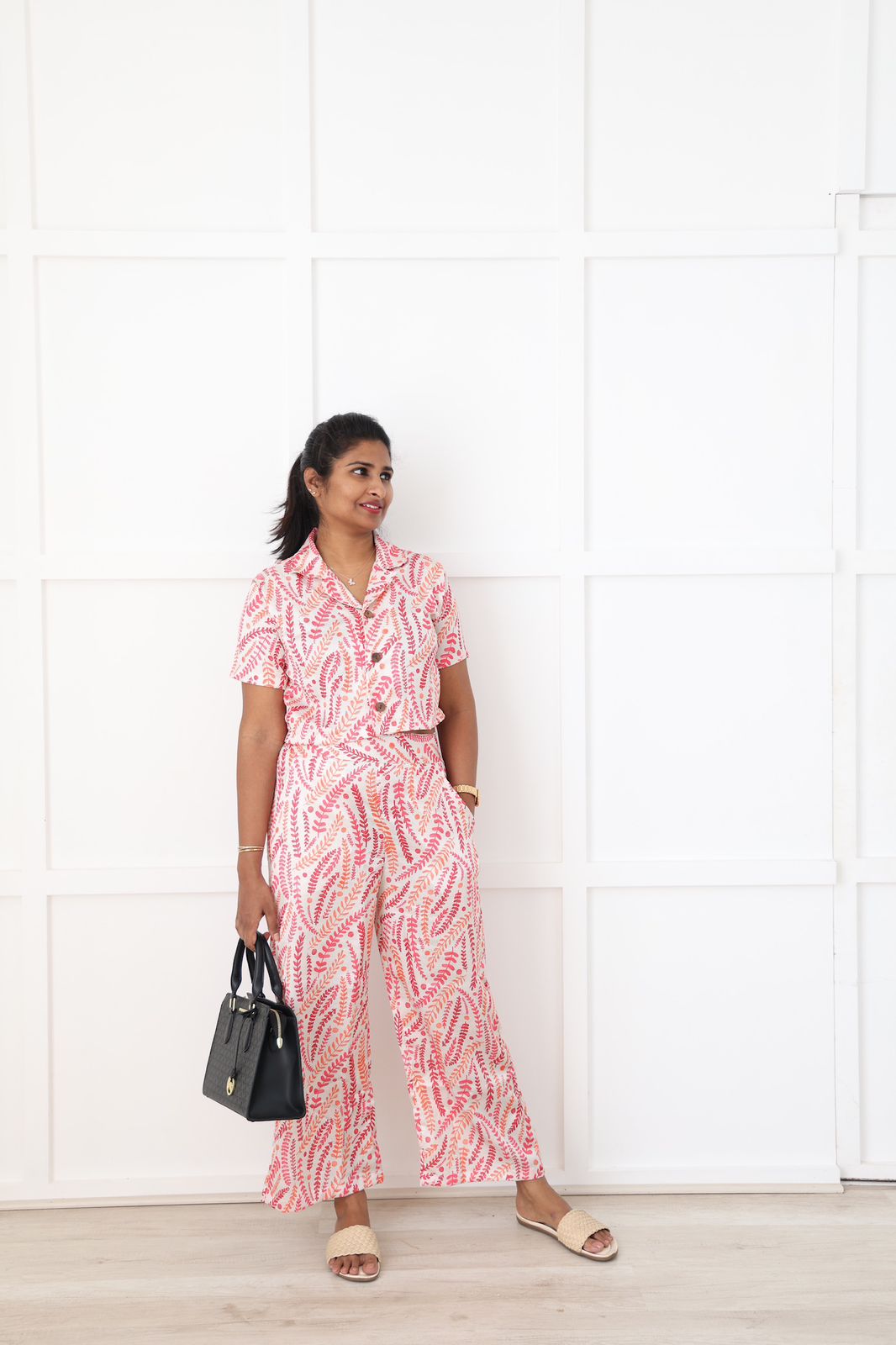 Pink leaf co ord