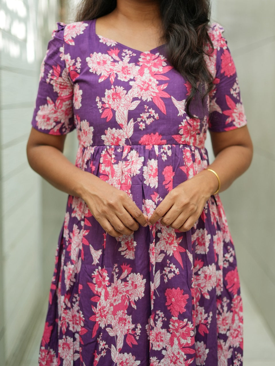 Charming violet cotton maxi