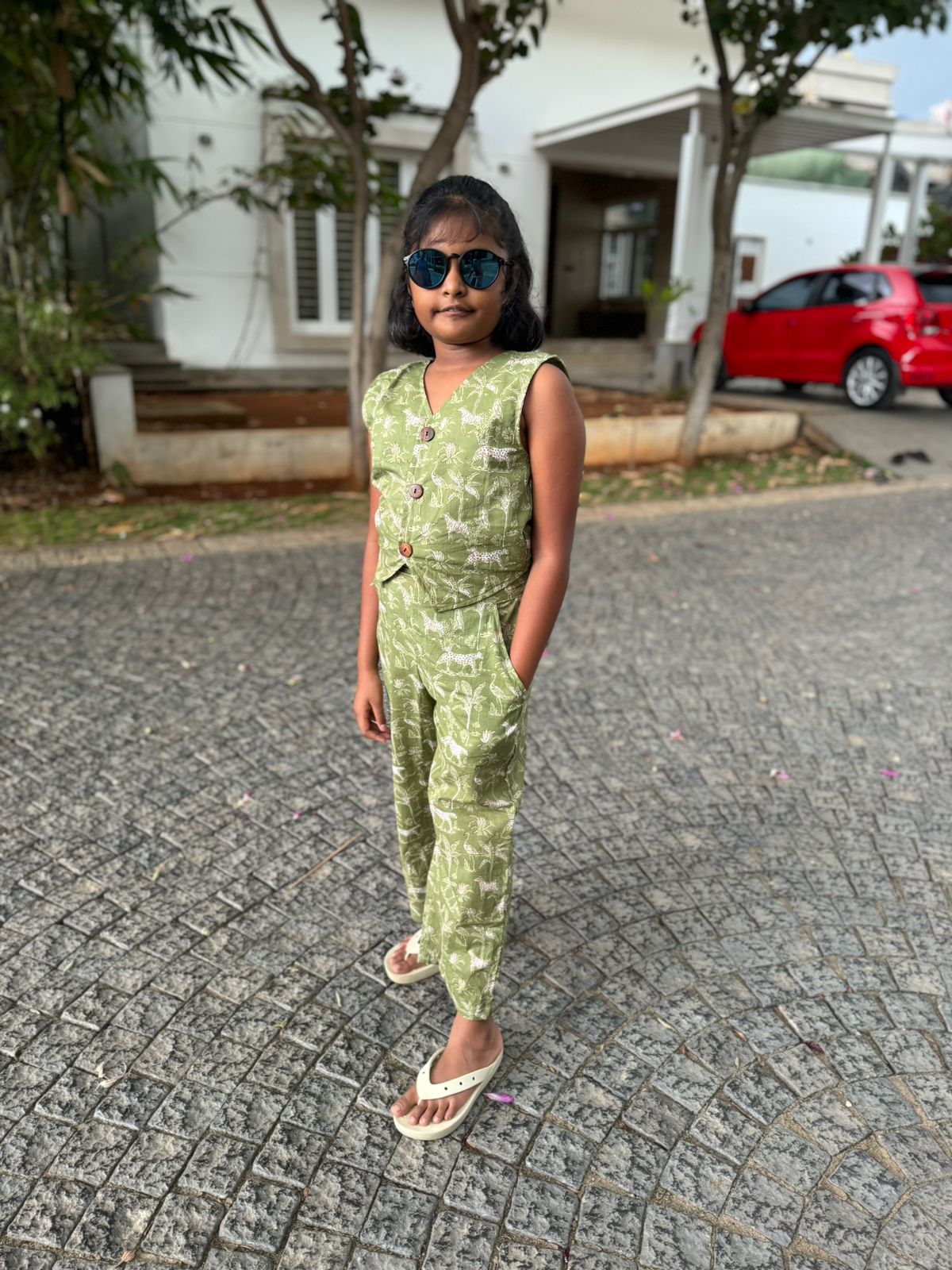 Tiger green cotton kids